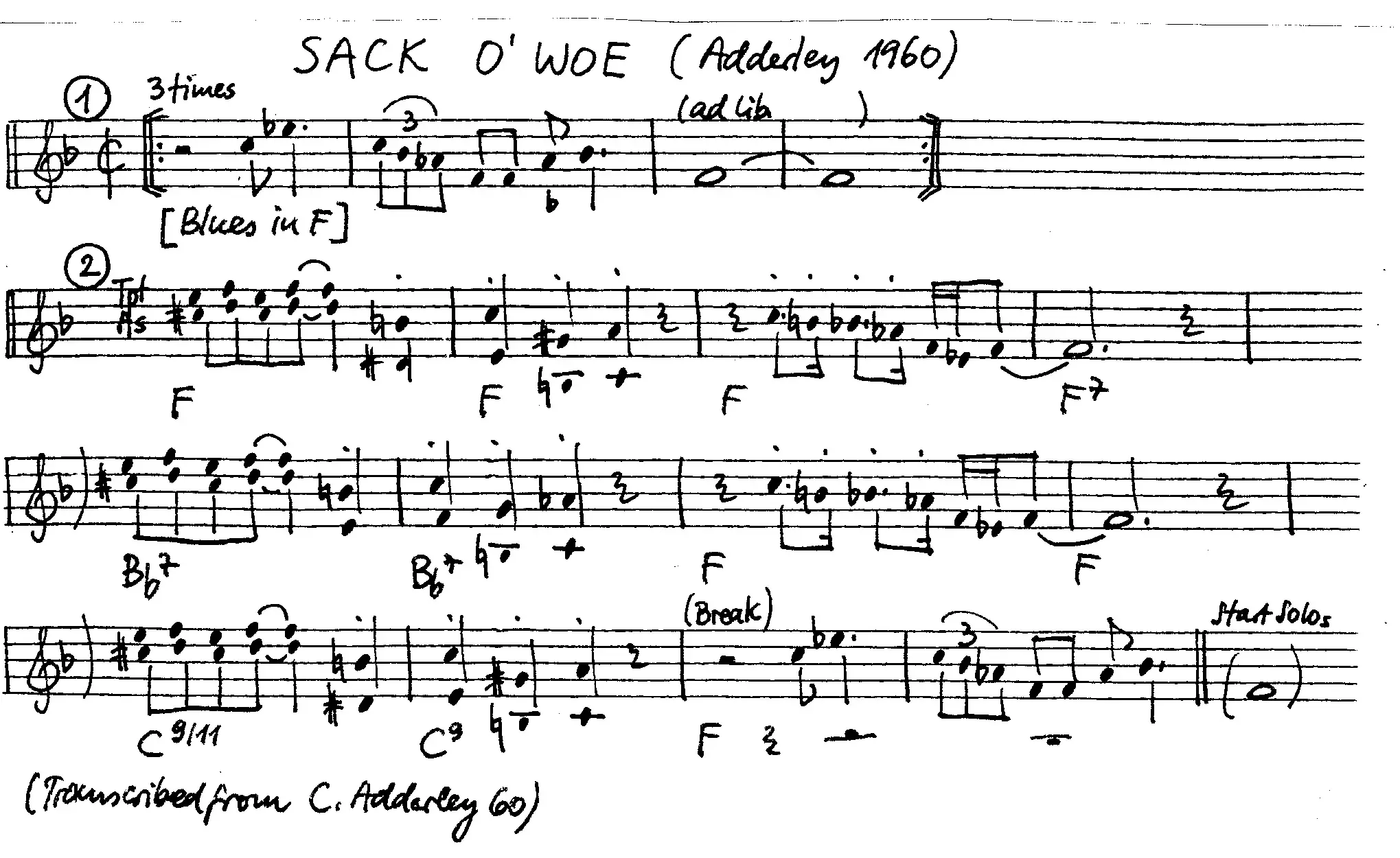 sack o'woe partition gratuite - Offerte par The Jungle Jazz Band